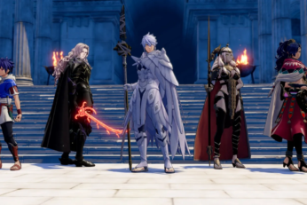 Cai, Dietrich, Theodora y Leda en Fire Emblem: Fortune’s Weave para Nintendo Switch 2.